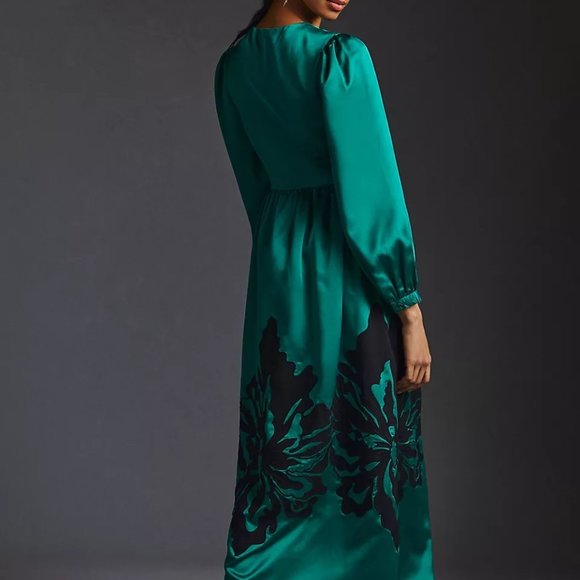 Anthropologie Nikasha Embroidered Satin Dress - Picture 2 of 13